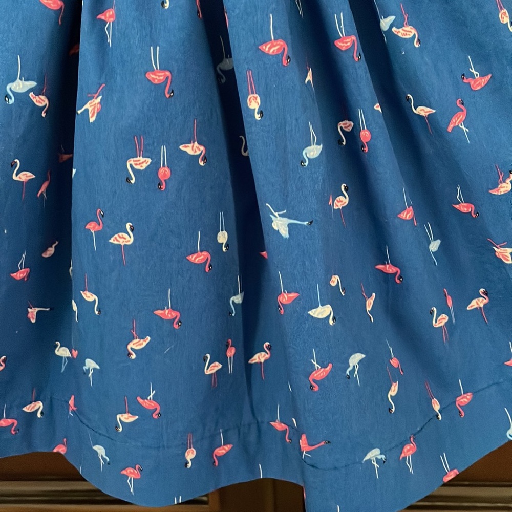 First Impressions Flamingo Dress 6-9M Baby Girl Blue Sleeveless Summer Dress - Picture 3 of 6